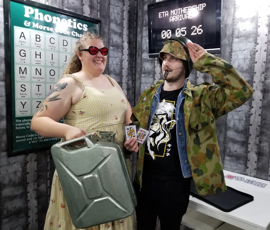 Couple spending date night in our Launch Escape Room