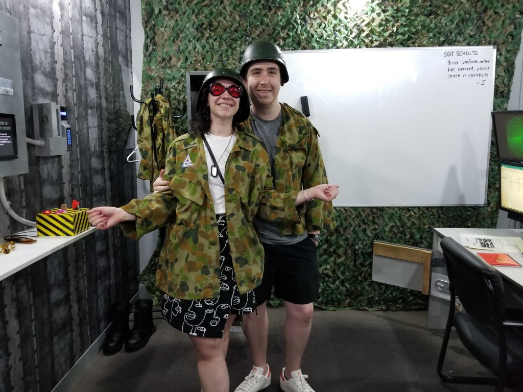 Couple celebrating Valentines Day in our Launch Escape Room
