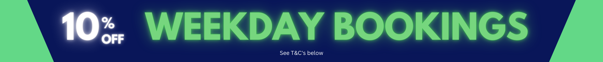 10% Discount Birthday Party Weekday Bookings Banner