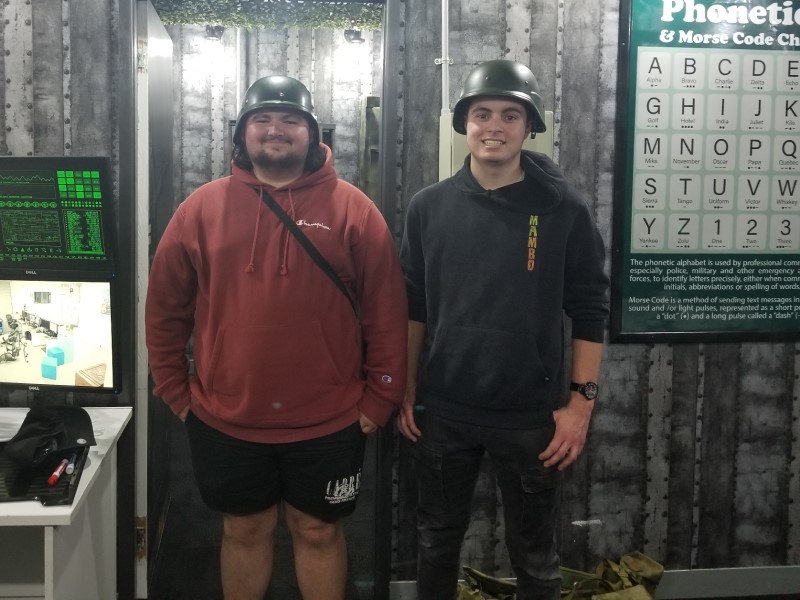 Connor's post game photo in the Launch escape room
