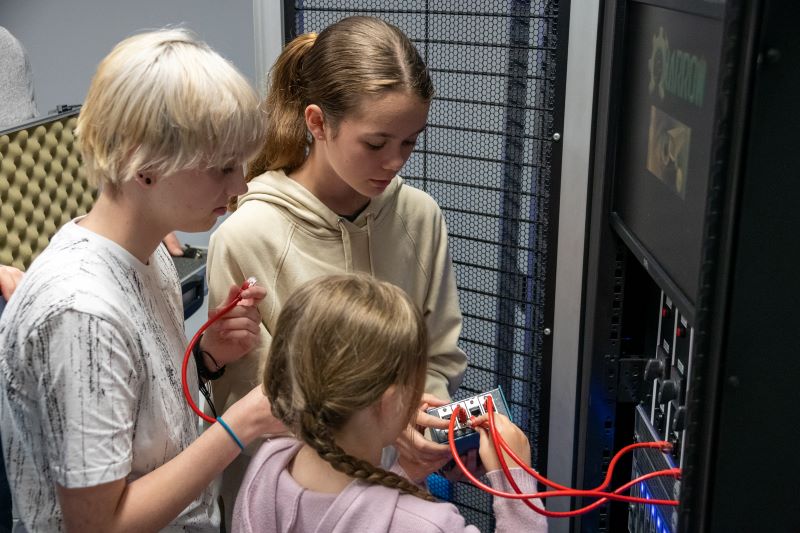 Children playing an escape room