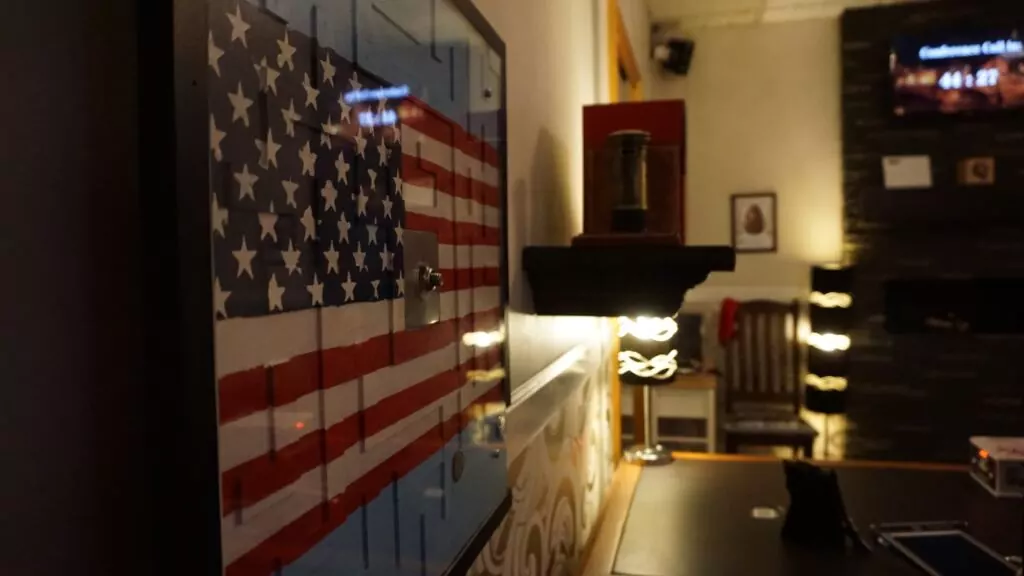 American flag puzzle in the Inheritance escape room