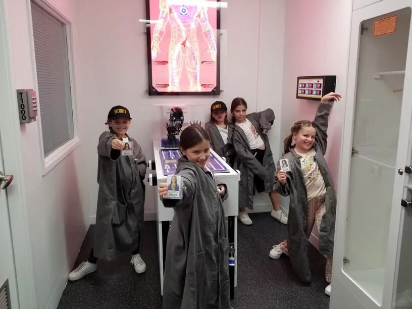 Kids dressed up for a birthday party in our Undetected escape room in Sydney